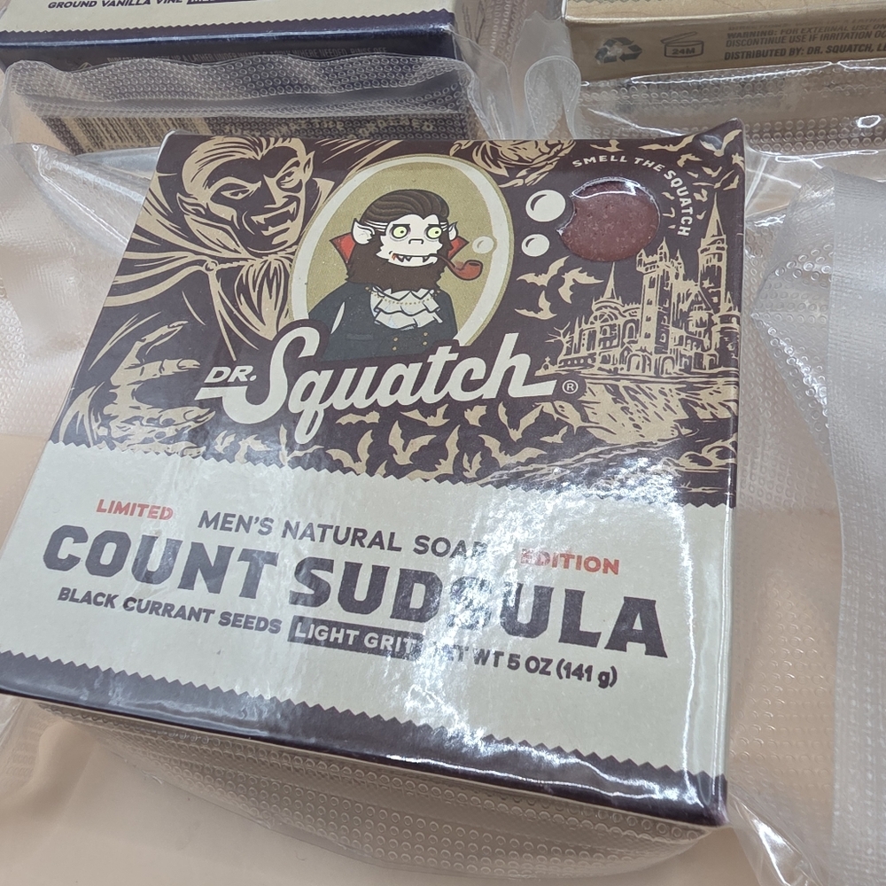 5 Dr. Squatch Soap Lot (Vacuum Sealed) Black Currant Vanilla Birch Bone Flower - Picture 2 of 6